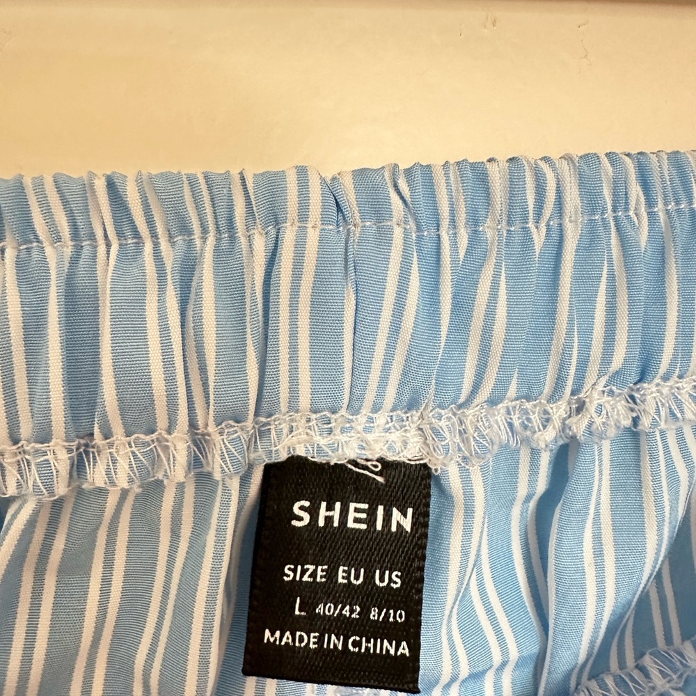 Light Blue Striped Shorts - Picture 4 of 4